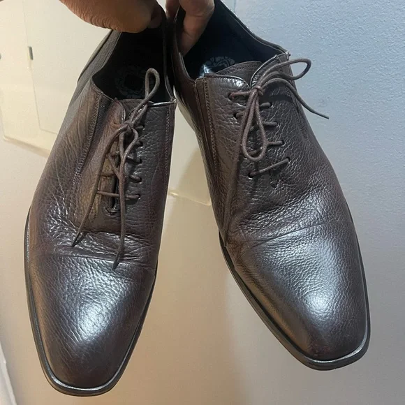 Massimo Dutti Brown Pebble Leather Dress Shoes - Sz 11.5 - Picture 4 of 15